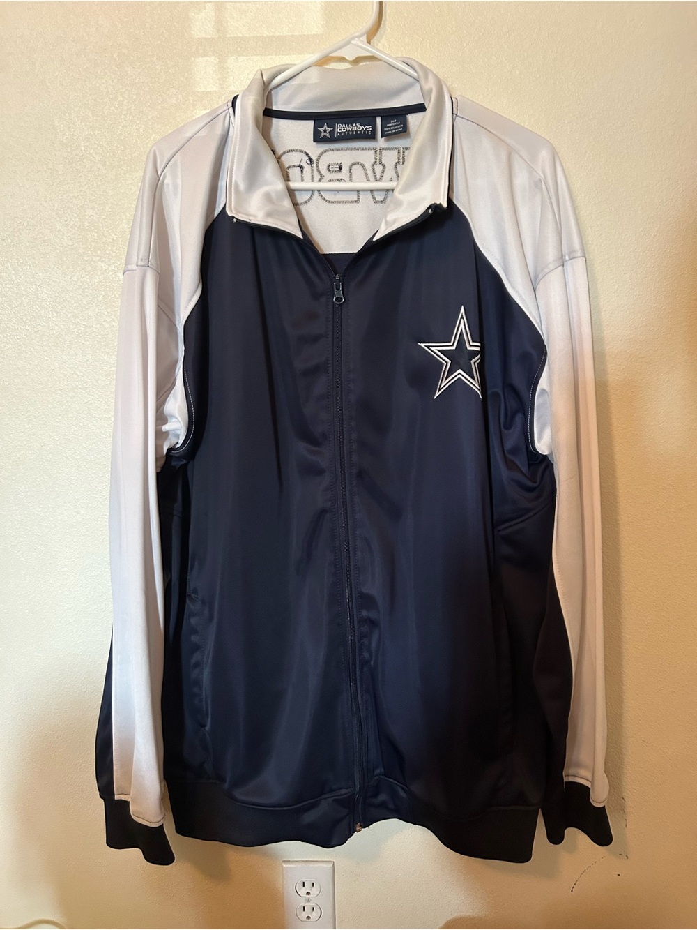Dallas Cowboys Navy and White Full-Zip Team Track Jacket